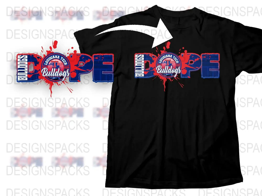 Vintage Hope Bulldogs T-Shirt, Splatter Graphic Tee, High School Sports Apparel, Fan Gear