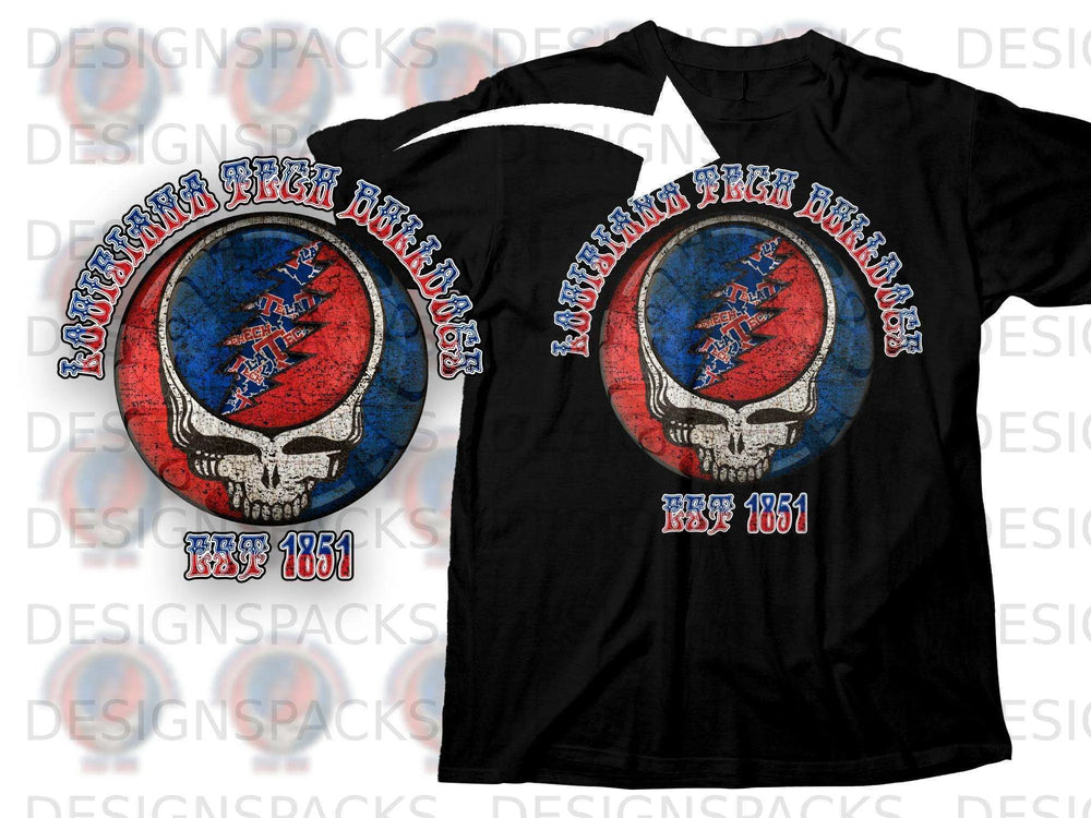 Louisiana Tech Bulldogs Skull Logo Est 1851 Shirt