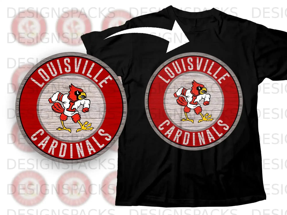 Louisville Cardinals Graphic Vintage Style T-Shirt