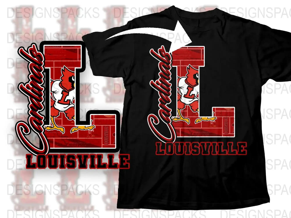 Louisville Cardinals Graphic T-Shirt, College Sports Apparel, Red and Black Tee, Fan Gear