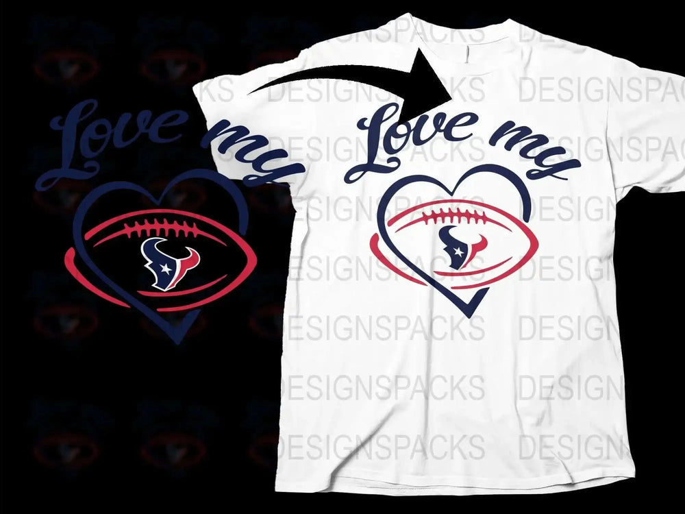 Love My Team T-Shirt, Sport Heart Logo, Casual Graphic Tee, Football Fan Apparel, Unisex Clothing Gift
