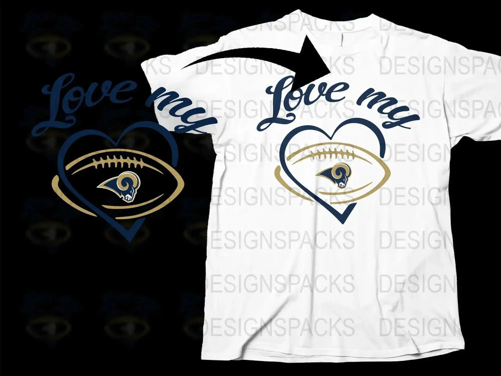Love My Team Graphic T-Shirt, Sports Heart Design, Casual Athletic Apparel, Unisex Fashion Top, Gift for Sports Fans