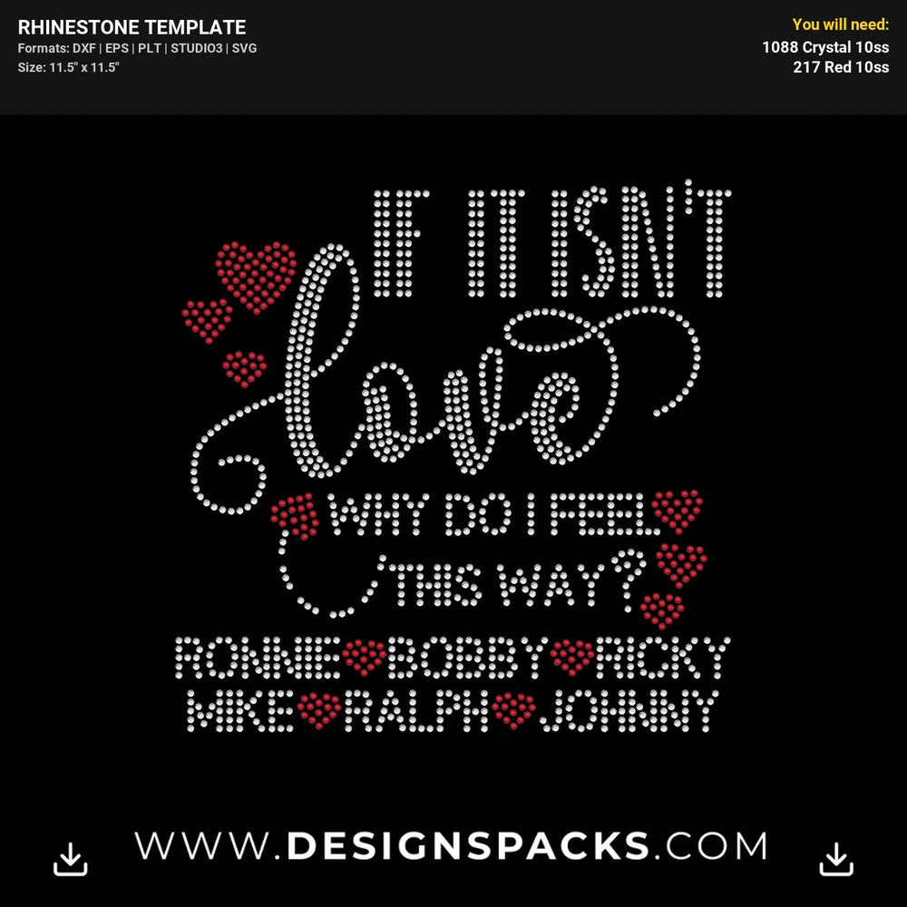 Love New Edition Rhinestone Digital Template