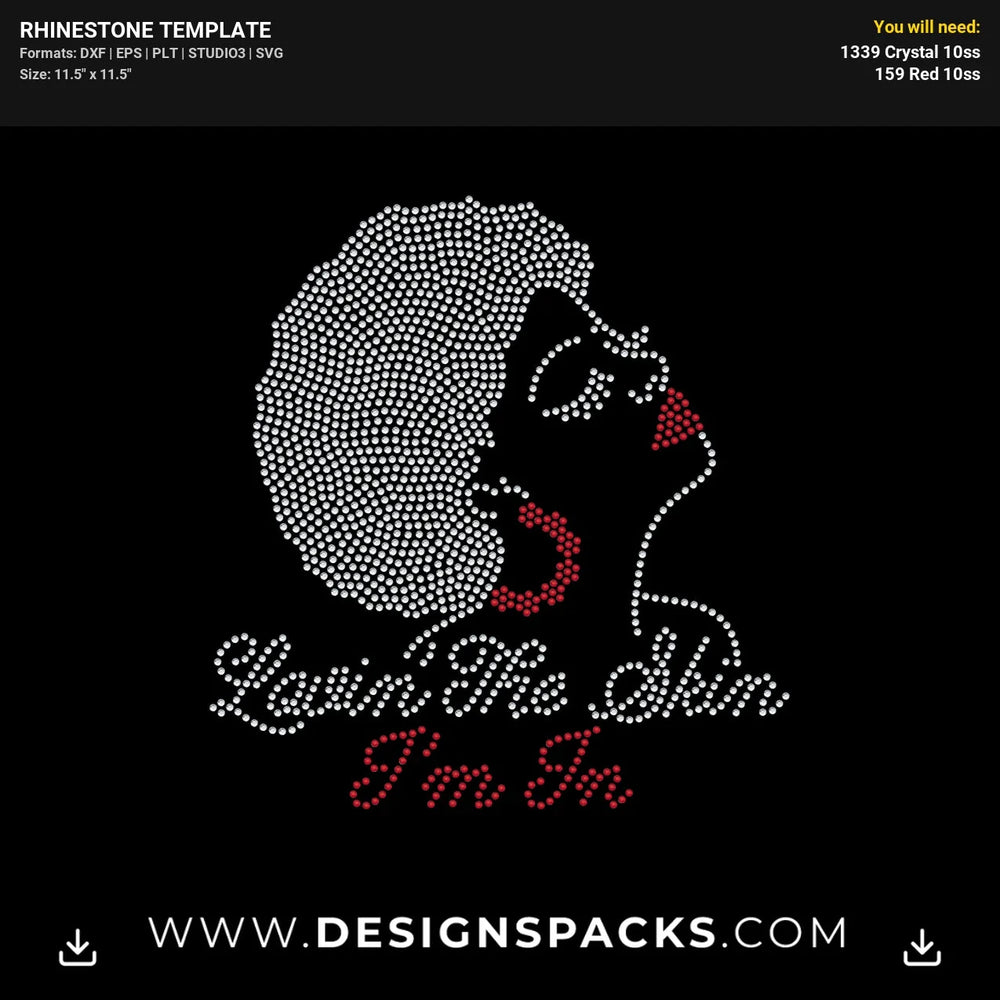 Lovin Skin Woman Face Rhinestone Digital Template