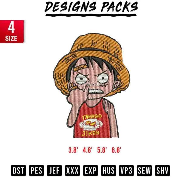 Luffy Chibi Embroidery Design 