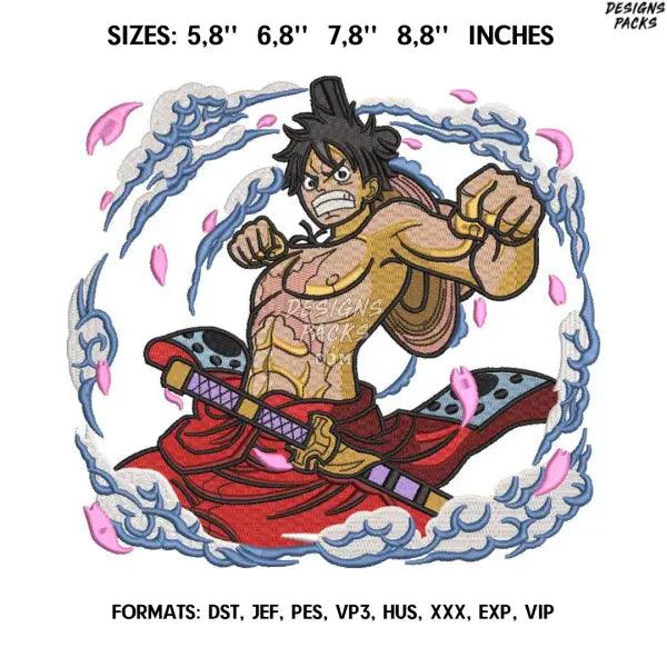 Luffy Embroidery Design File/ One piece Anime Embroidery Design/ Machine  Design Pes Dst. Monkey D Luffy embroidery pes
