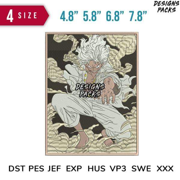 Anime-style embroidery design with 4 sizes, DST PES JEF formats for instant download