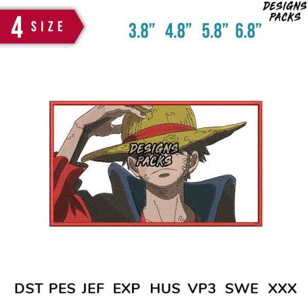 Anime character embroidery design in 4 sizes, compatible with DST PES JEF formats for instant download