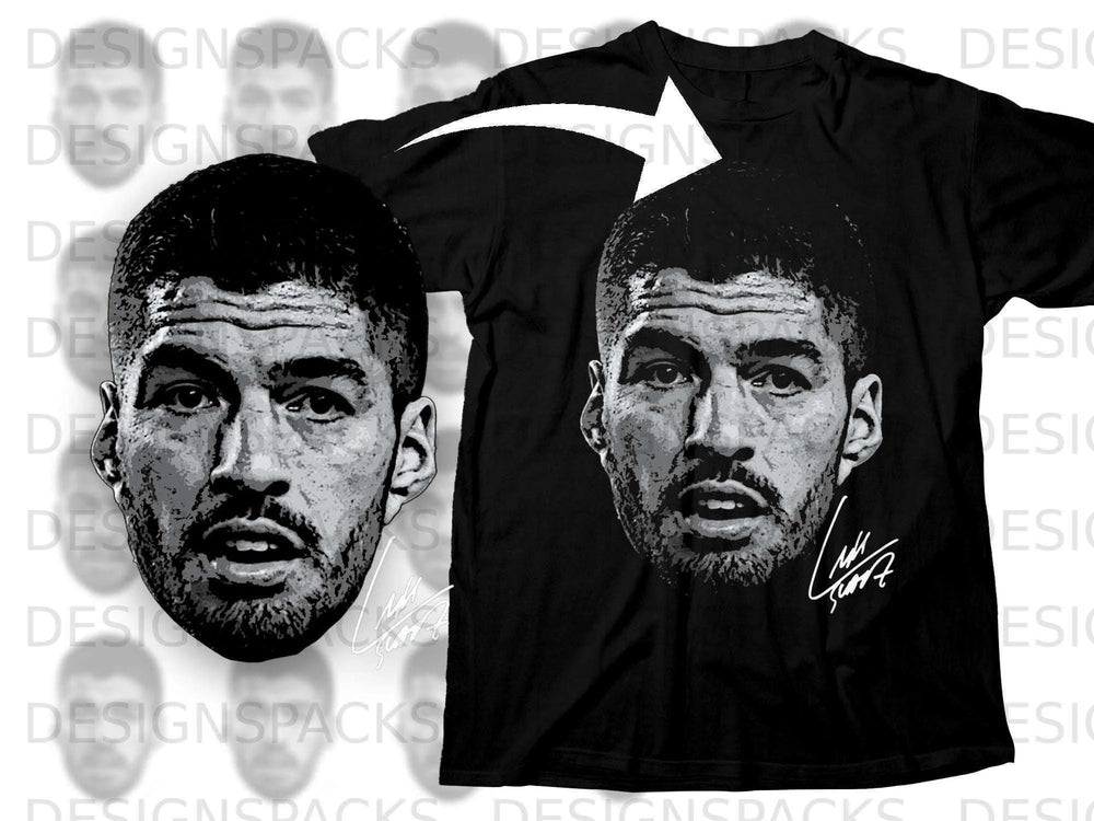 Graphic T-Shirt Featuring Signed Celebrity Portrait Design