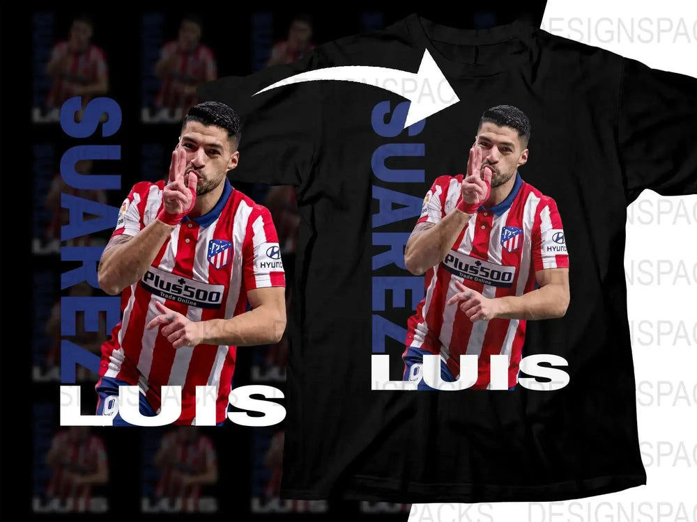 Luis Suárez Atletico Madrid Stripes Fan Soccer Soccer Png Digital Download
