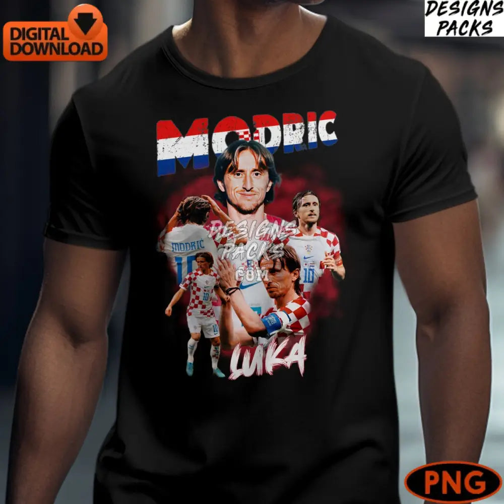 Luka Modric Digital Croatia Soccer Star Art Instant Download Png Football Fan Gift Vibrant Sports
