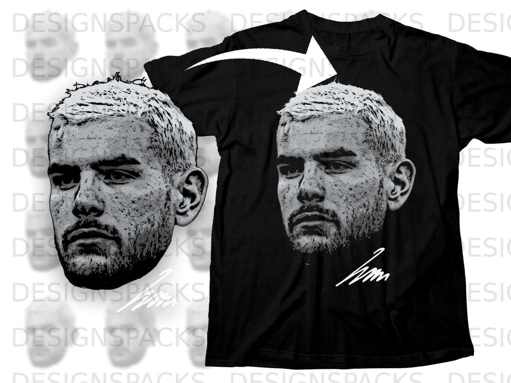 Monochrome Graphic Face Design Printed T-Shirt