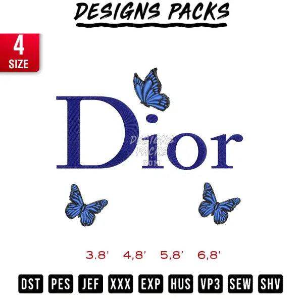 Dior Butterfly 3 Embroidery Design 