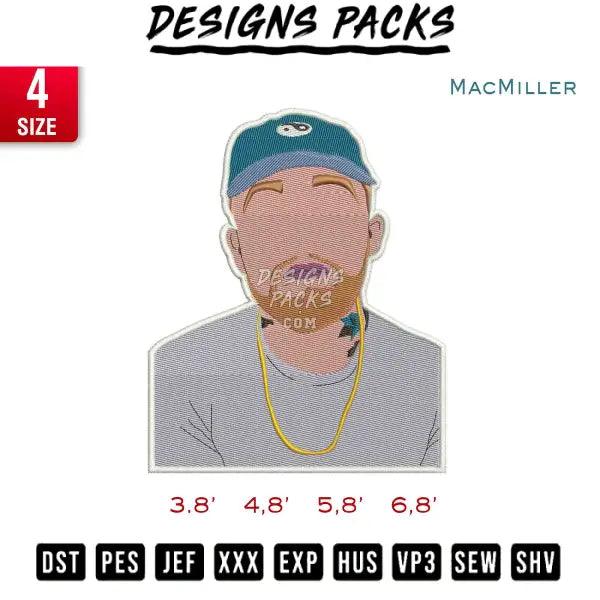 Mac Miller silhuette Embroidery Design 