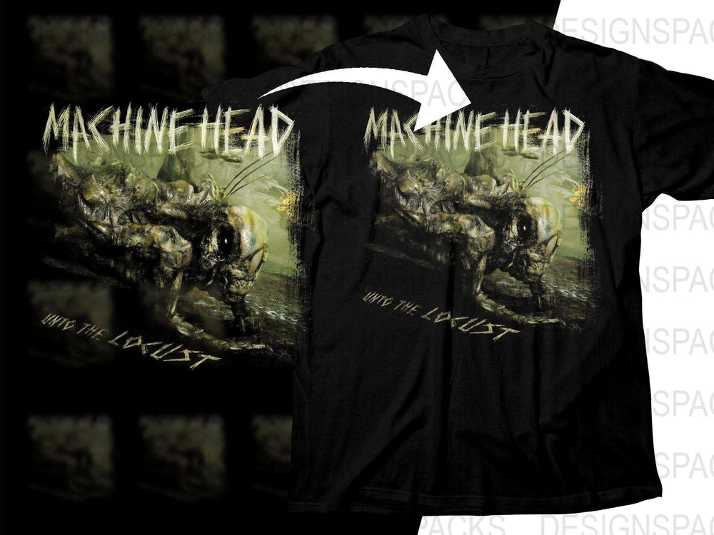 Machine Head Into The Locust Album Cover Rock Band Graphic Png Halftone Digital Download