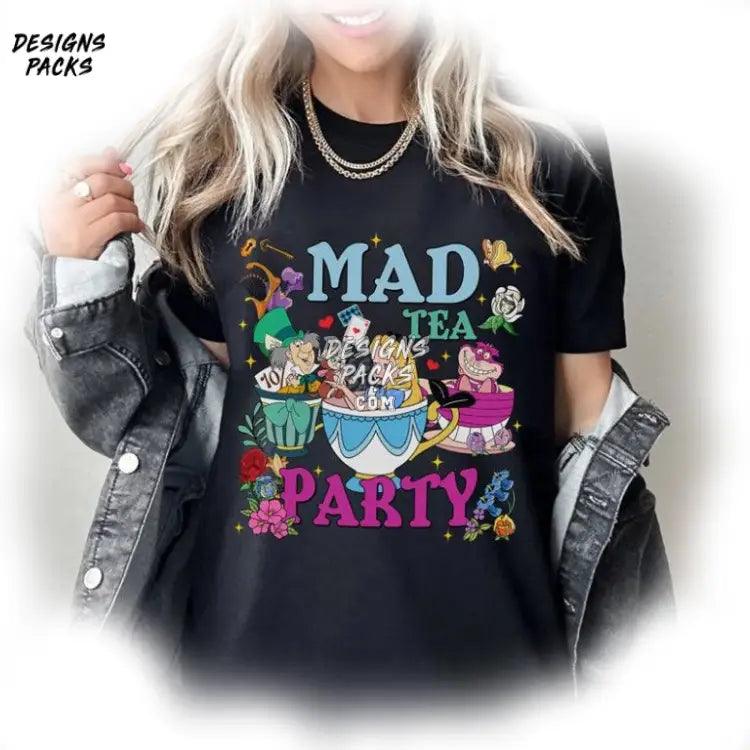 Mad Tea Party Cartoon Land Sublimation Vintage Alice In Wonderland Png Design