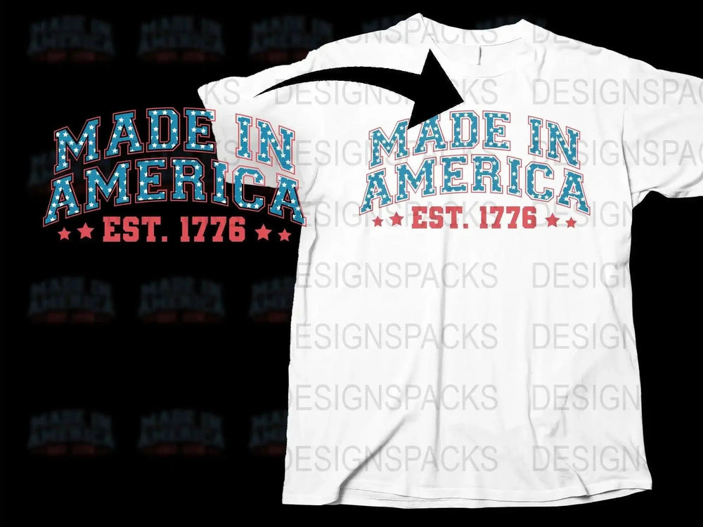 Made in America Est. 1776 Patriotic T-Shirt, Red White Blue Graphic Tee, Unisex Casual Wear