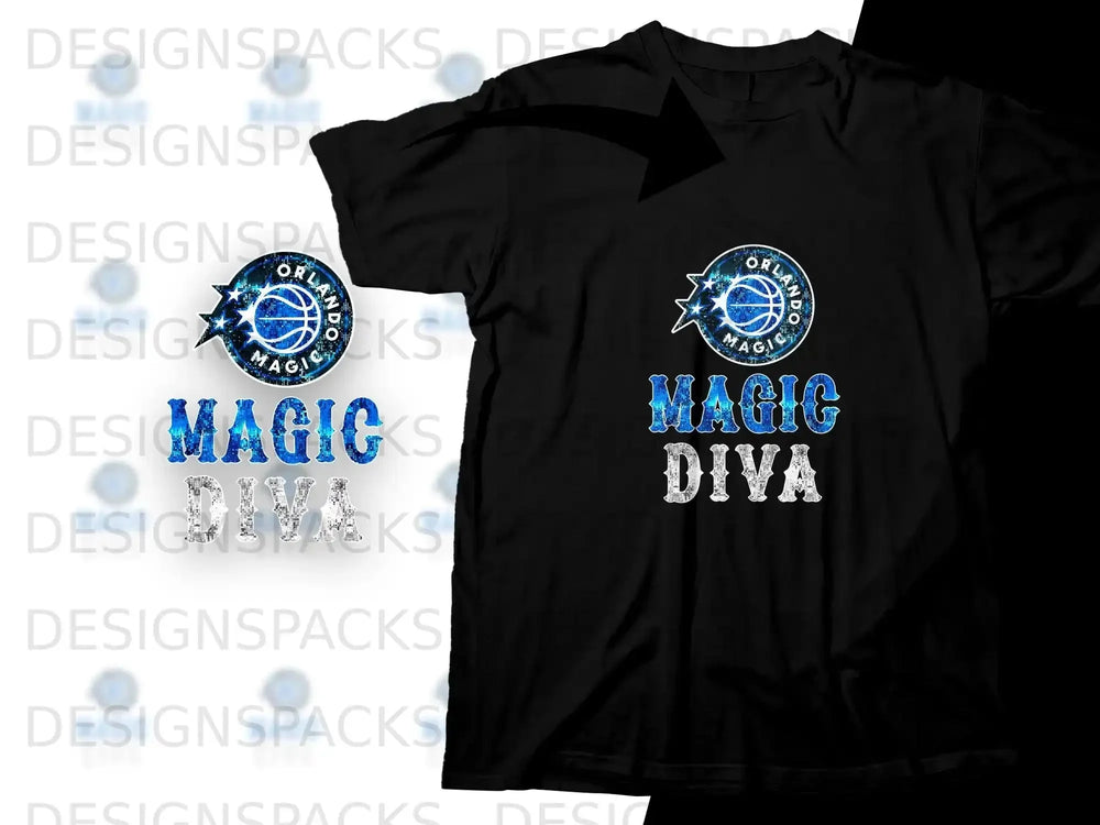 Orlando Magic "Magic Diva" t-shirt with glitter effect.
