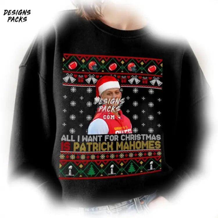 Mahomes Kansas City Football Patrick Christmas Png Design