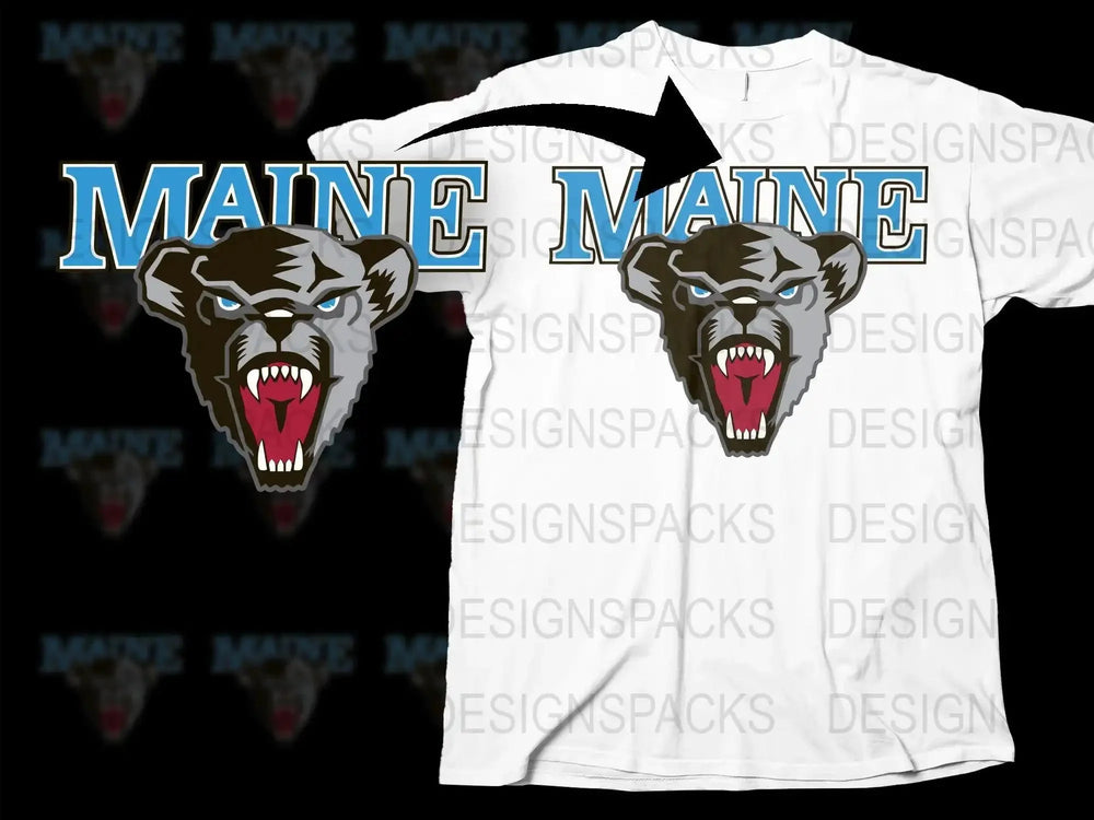 Maine Black Bears College Football Png Digital Download