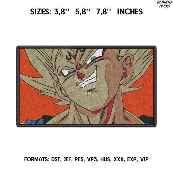 Majin Vegeta Embroidery Design File/ Dragon Ball Anime Embroidery Design/ Goku,Vegeta Machine Embroidery/ Design Pes Dst
