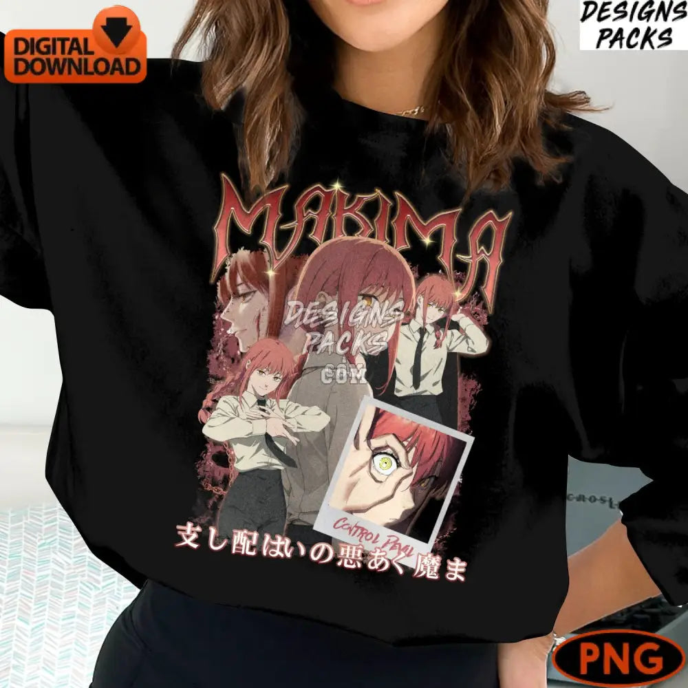 Makima Chainsaw Man Anime Digital Japanese Manga Art Instant Download Png
