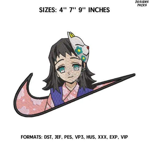 Makomo Embroidery Design File, Demon Slayer Anime Embroidery Design, Kimetsu no yaiba.