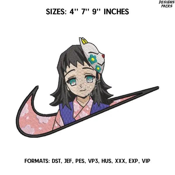 Makomo Embroidery Design File, Demon Slayer Anime Embroidery Design, Kimetsu no yaiba.