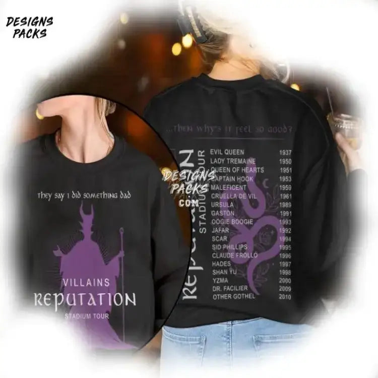 Maleficent Magic Kingdom Cartoon Villains Eras Reputation Tour Png Design