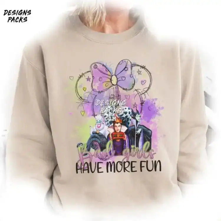 Maleficent Ursula Evil Queen Cartoon Land Girl’s Trip Watercolor Castle Villains Png Design