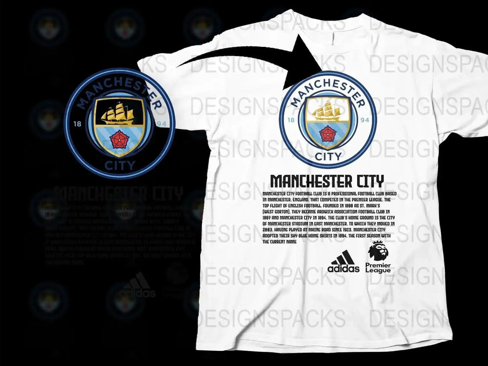 Manchester City Premier League Logo Graphic Png Digital Download