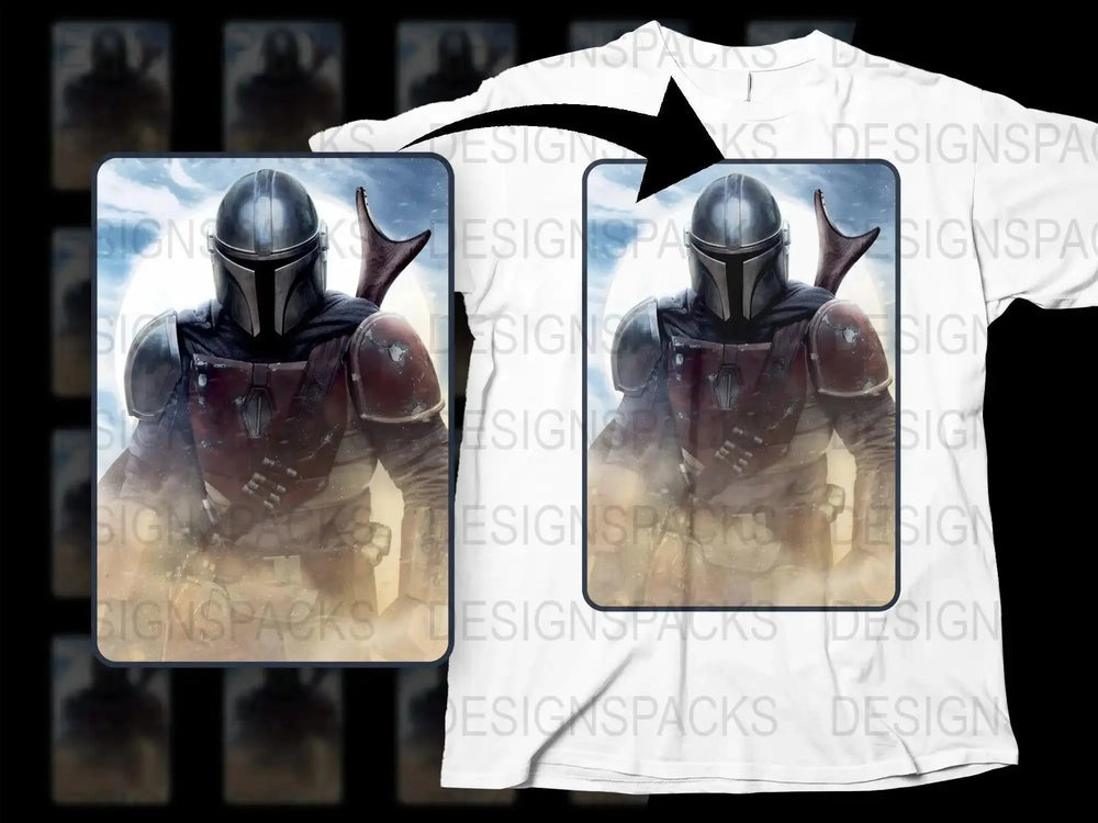 Mandalorian Armor Design Graphic Png Digital Download