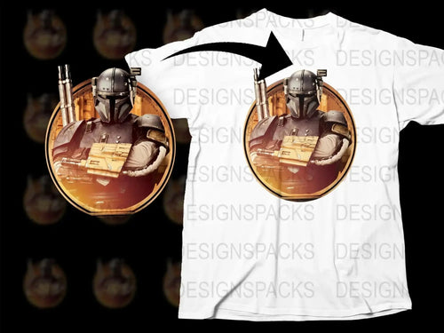 Mandalorian Bounty Hunter Inspired Graphic Png Digital Download