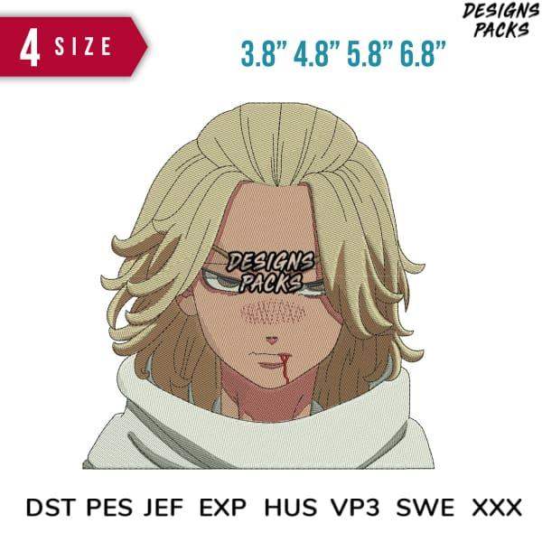 Anime character embroidery design in 4 sizes, DST PES JEF formats for instant download