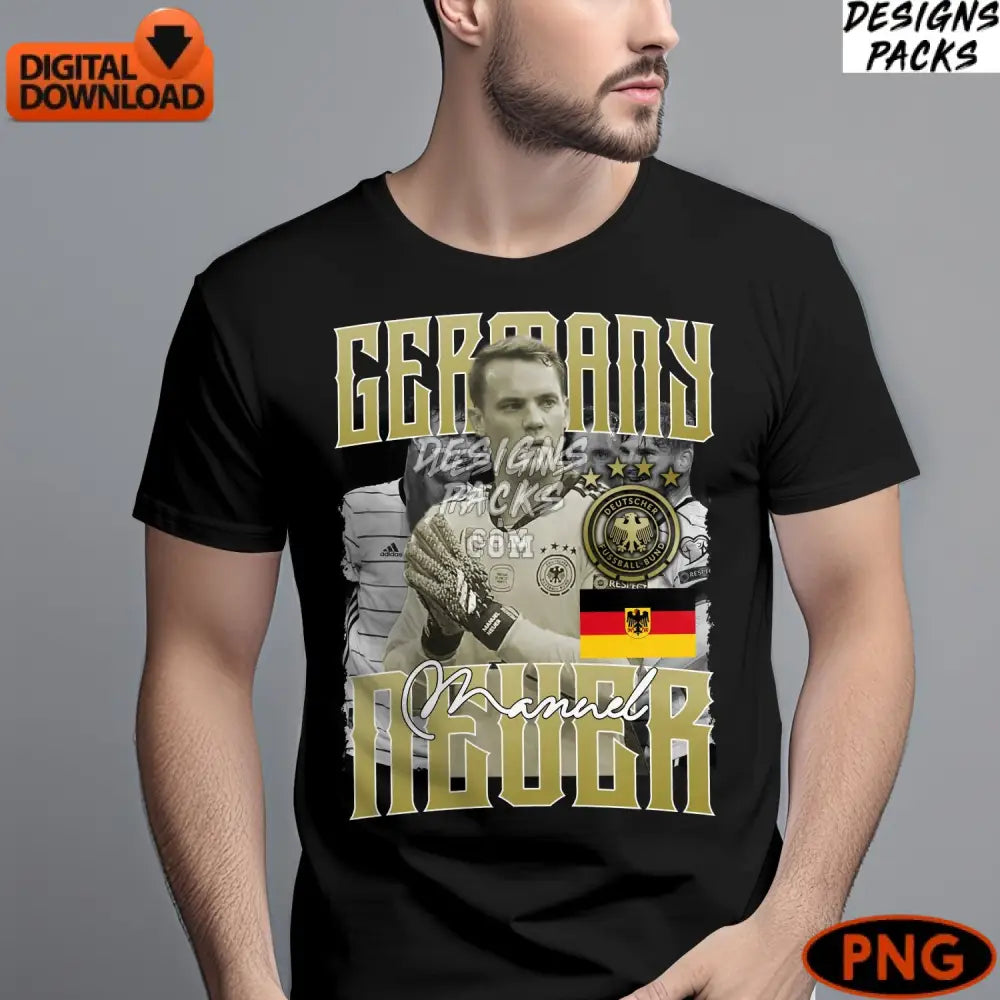 Manuel Neuer Digital Art German Soccer Legend Goalkeeper Inspiration Png