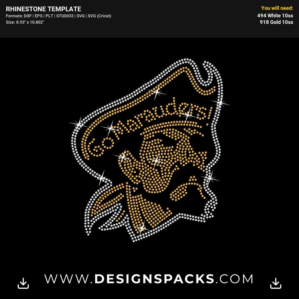 Marauders Central State Rhinestone Digital Template