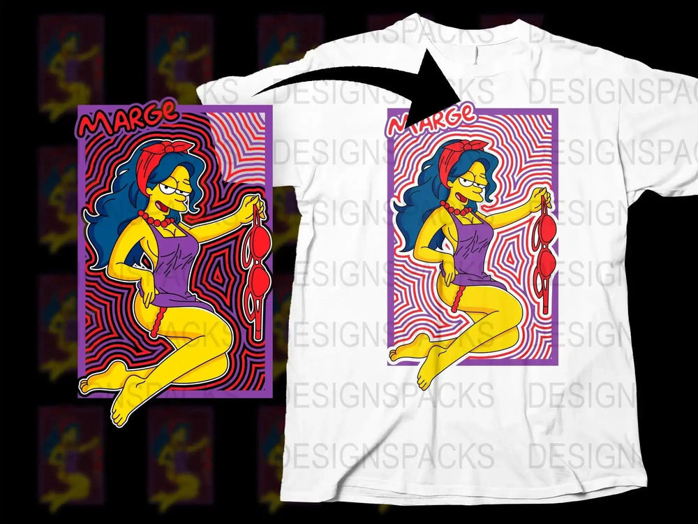 Marge Simpson Valentine's Day Graphic Png Digital Download