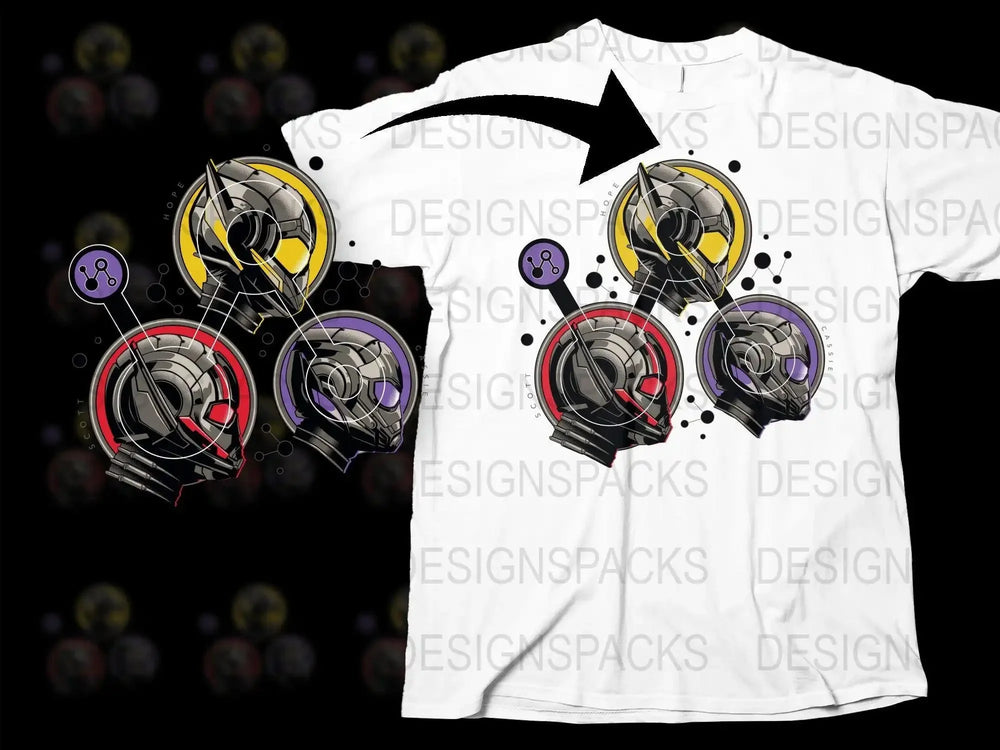 Marvel Ant-Man and The Wasp Quantumania Helmets Png Digital Download
