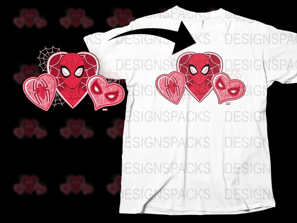Marvel Spider-Man Valentine's Day Heart Png Digital Download