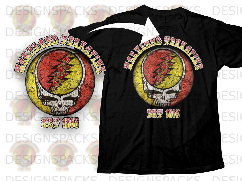 Maryland Terrapin Skull Logo EST 1968 Graphic Shirt