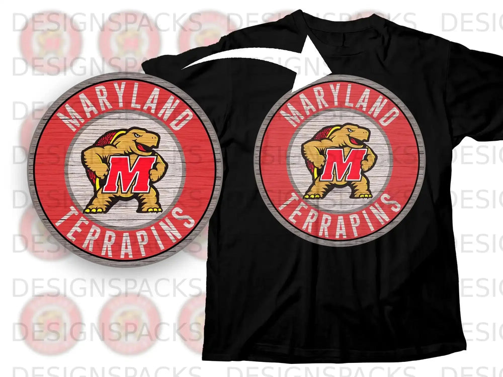 Maryland Terrapins Logo Design Graphic Print Shirt