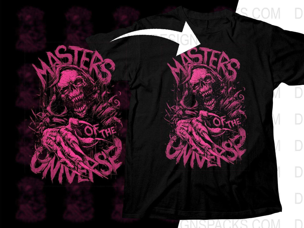 Masters Of The Universe Pink Skull Cool Rock Png Halftone Digital Download