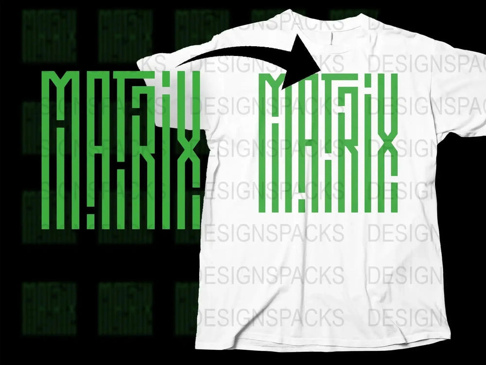 Matrix Retro Logo Design Png Digital Download