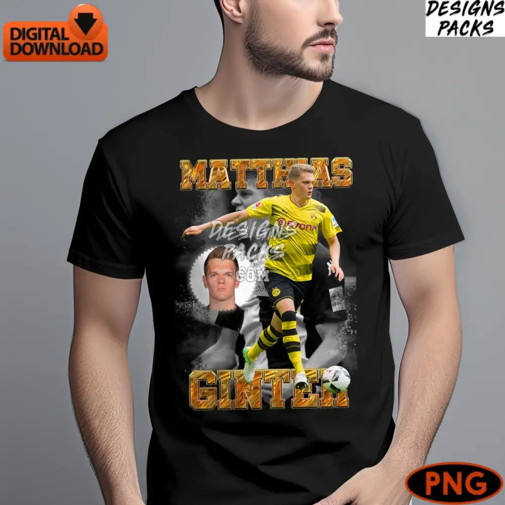 Matthias Ginter Borussia Dortmund Digital Art Soccer Player Print Football Instant Download Png