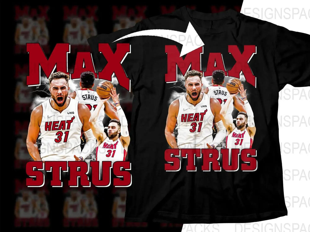 Max Strus Miami Heat Basketball Superstar Bootleg Png Digital Download