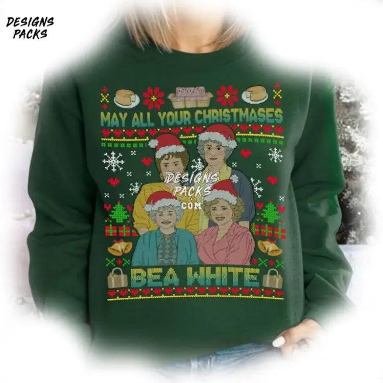 May All Your Christmases Bea White Vintage Golden Girls Christmas Png Design