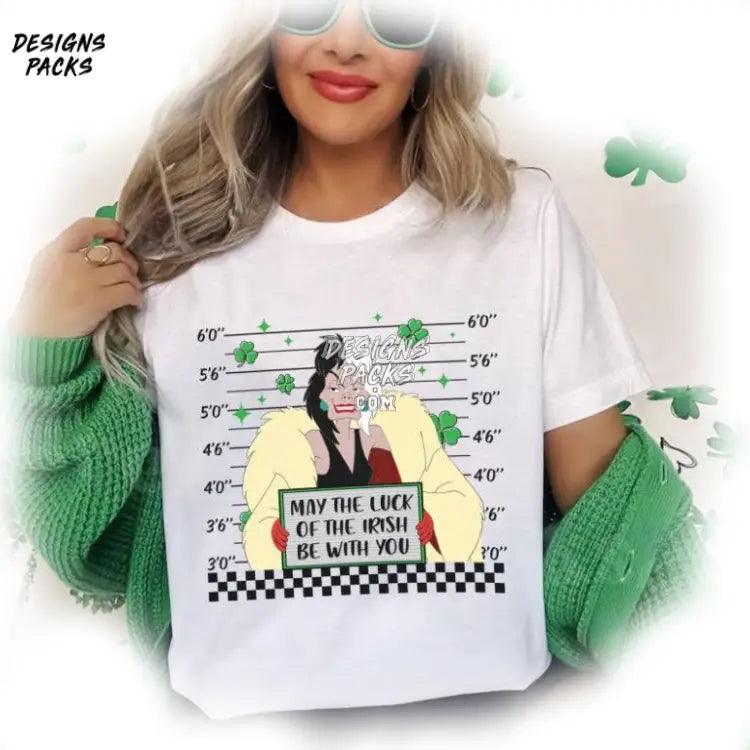 May The Luck Of Irish Be With You Cartoon Cruella De Vil Villains St Patrick’s Day Png Design