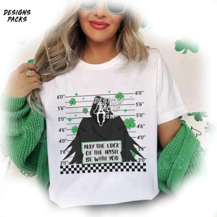 May The Luck Of Irish Be With You Ghost Face St Patrick’s Day Png Design