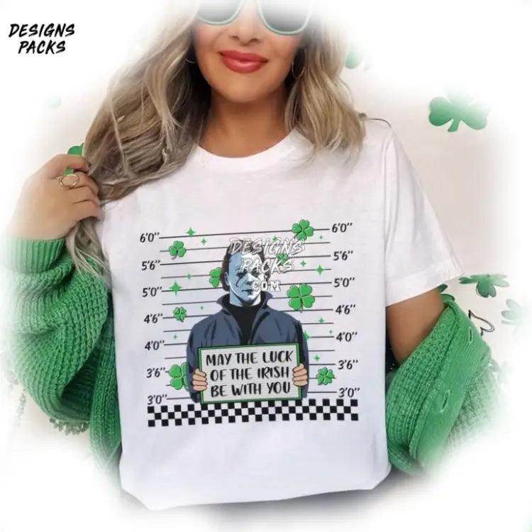 May The Luck Of Irish Be With You Michael Myers St Patrick’s Day Png Design