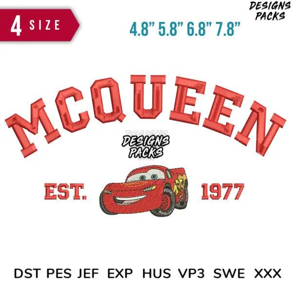 Mc Queen B Embroidery Design 4.8" 5.8" 6.8" 7.8"